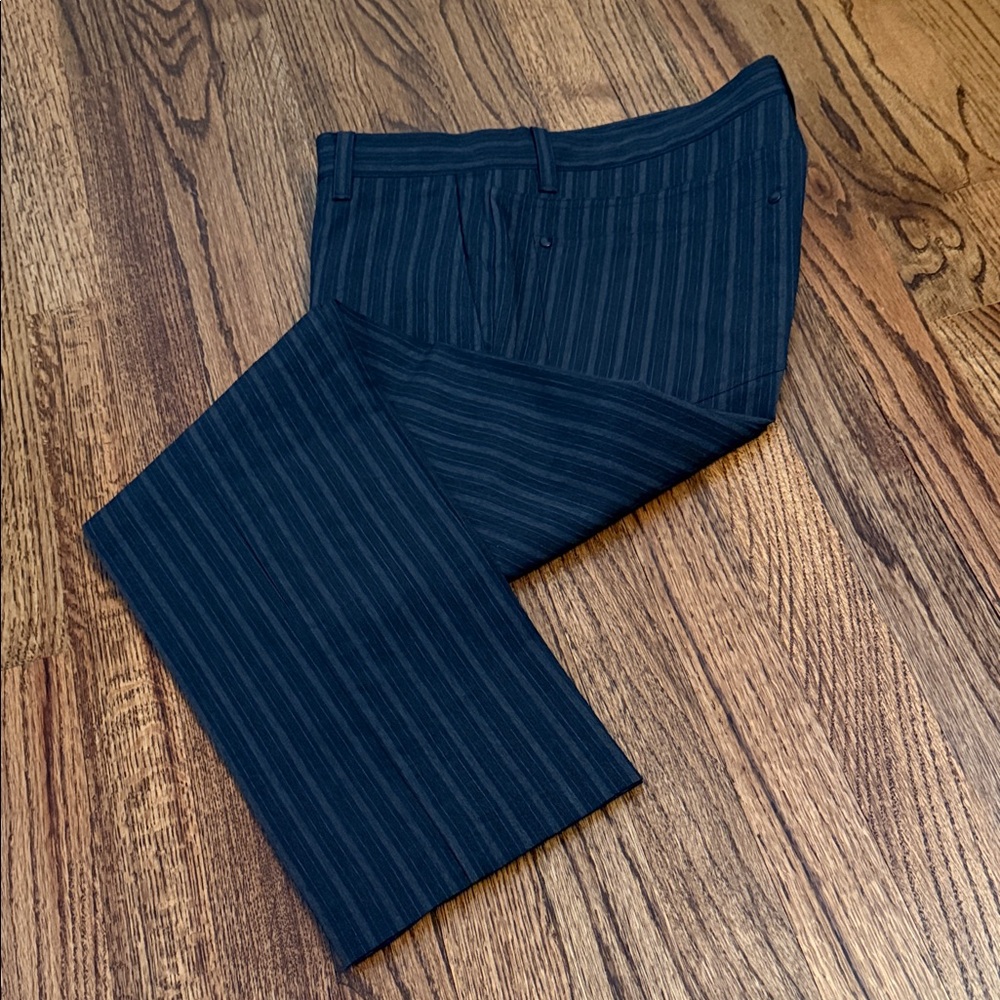 John Varvatos Striped Navy Blue Trousers